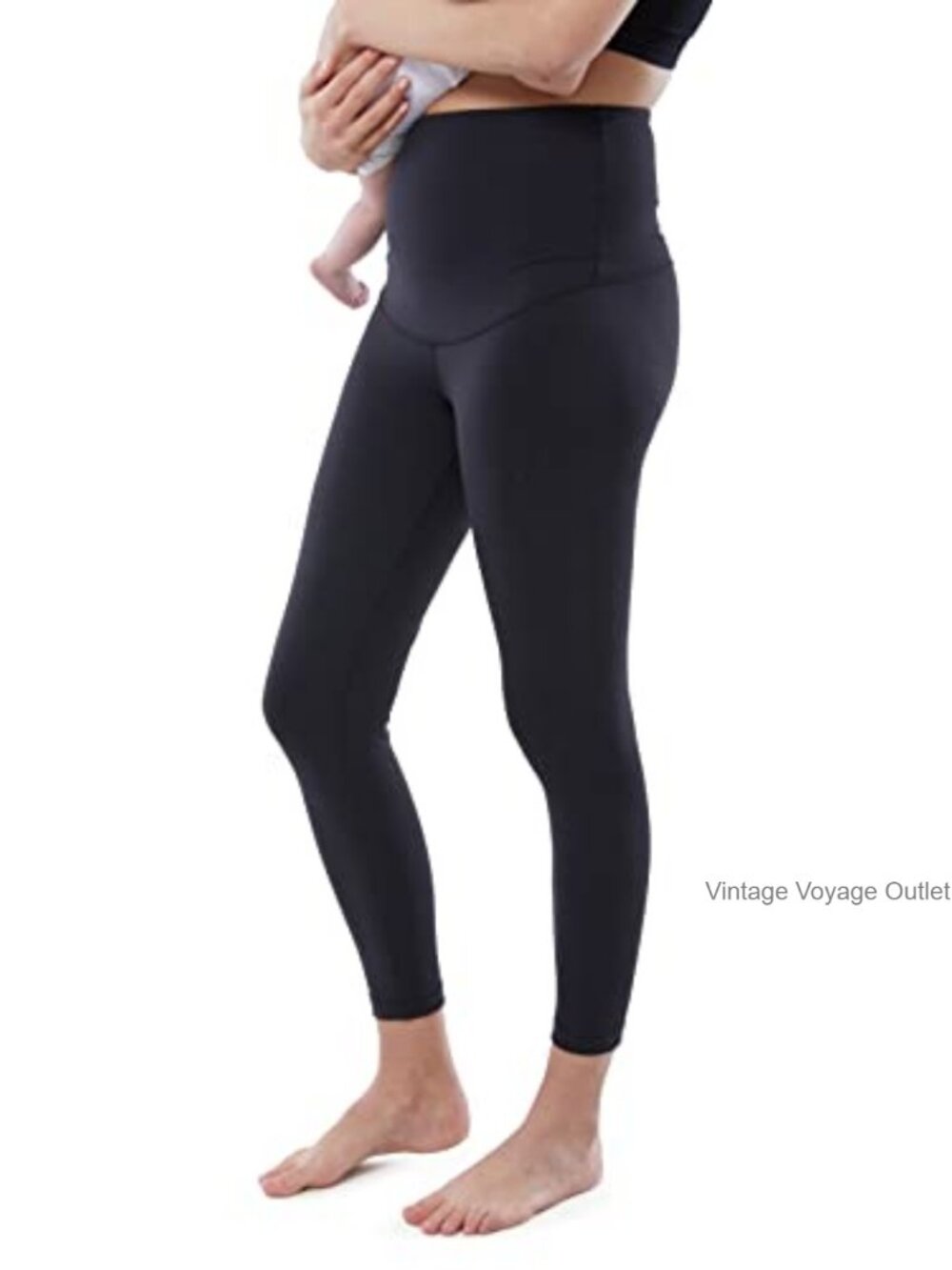 Postpartum Compression Leggings High Rise Tummy Control 7/8